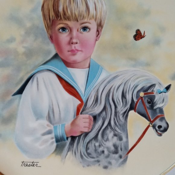 The Royal Collection Little Men Come Ride with Me Signed Plate - Picture 3 of 6